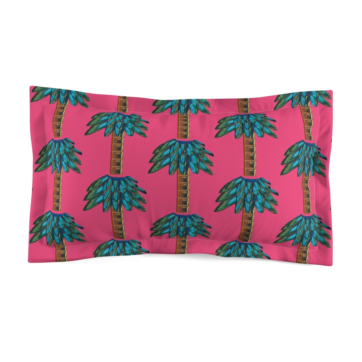 Tiki Palm Fuscia Pillow Sham