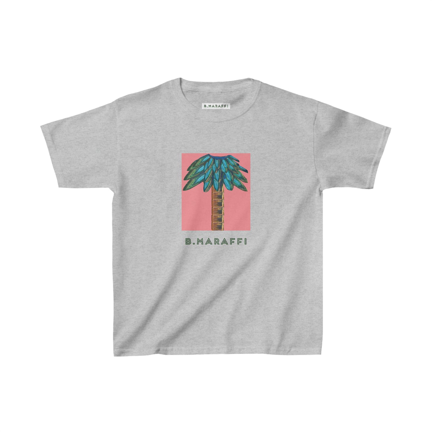 Kids Heavy Cotton™ Tee - Tiki Palm Coral