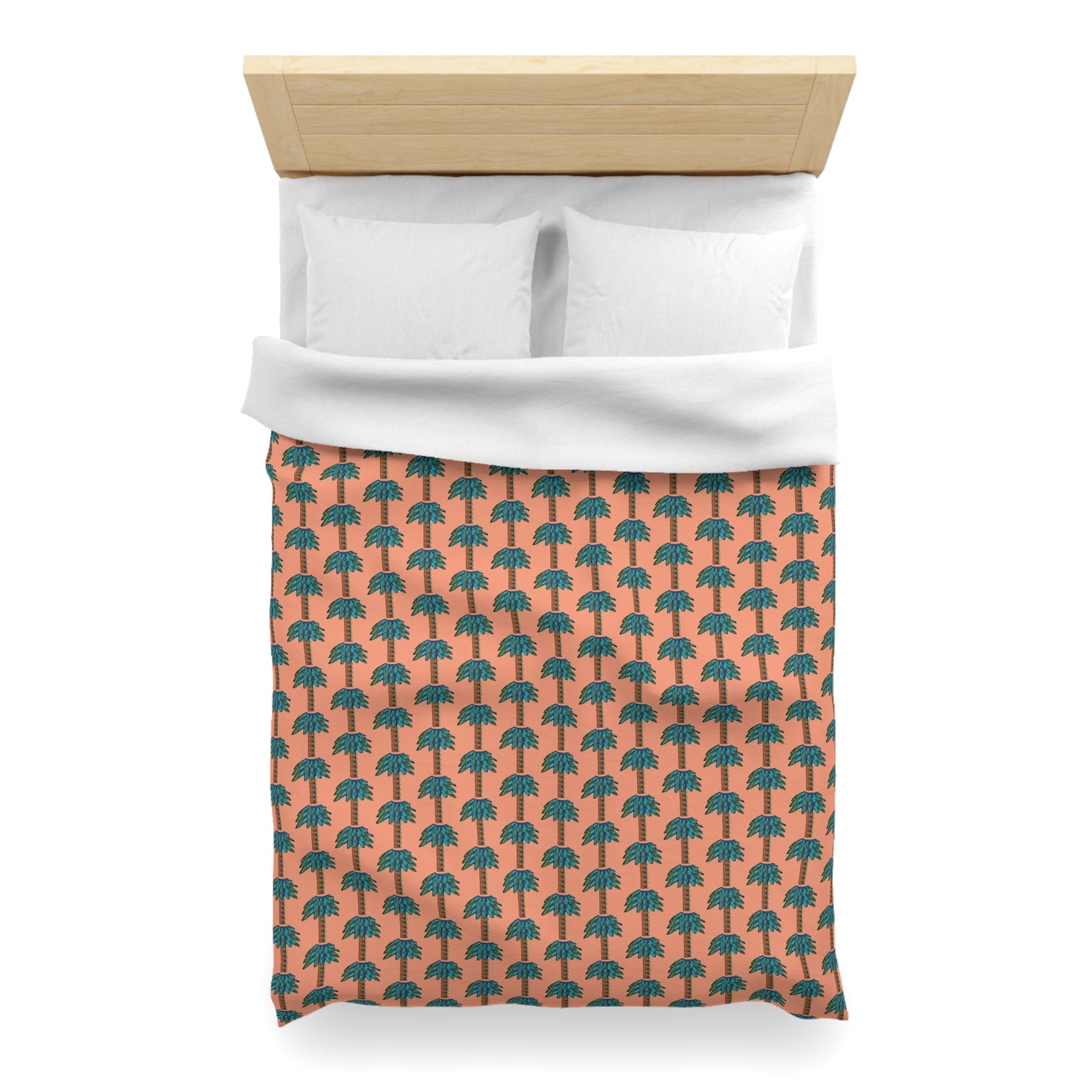 Tiki Palm Sherbet Duvet Cover