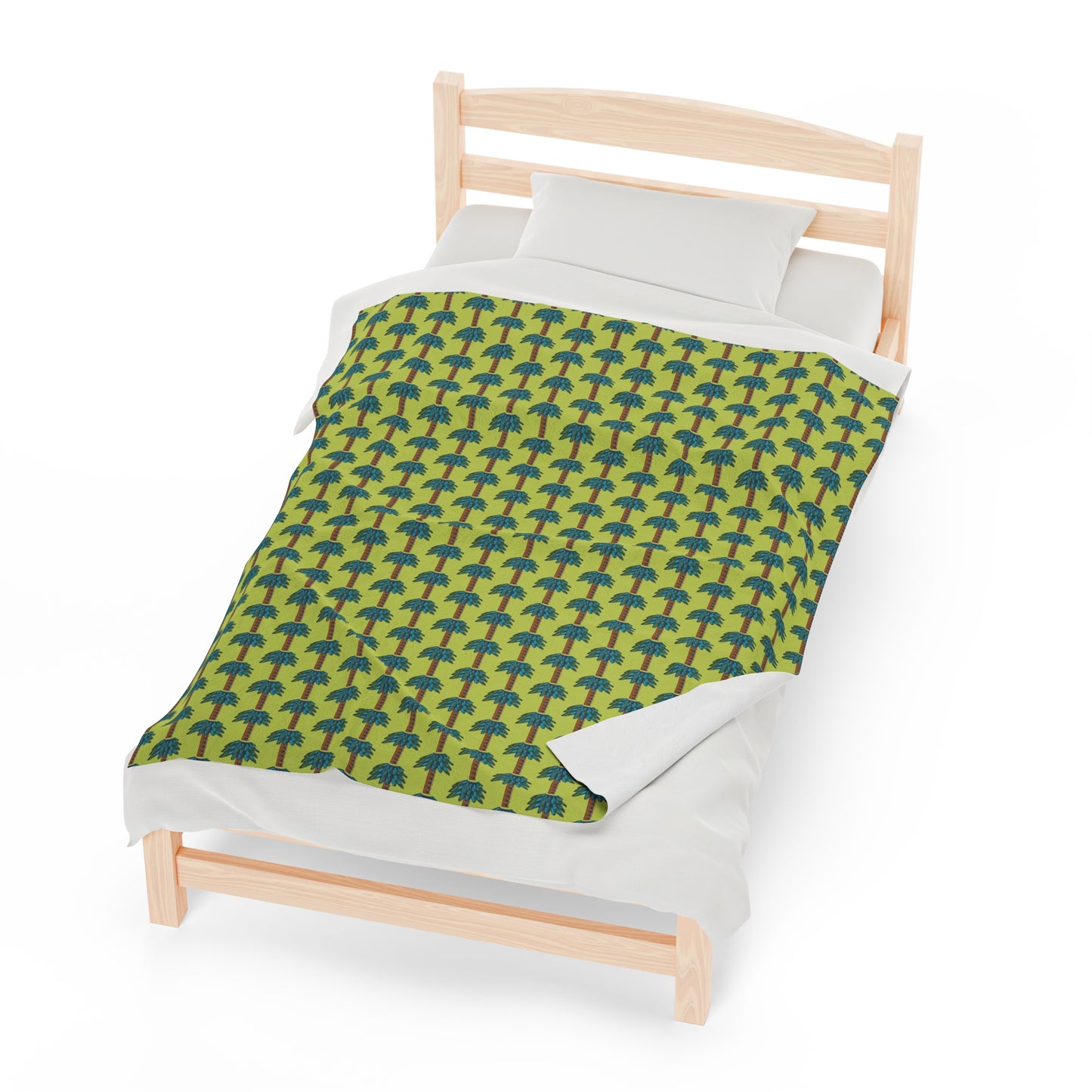 Palm Tiki Lime Plush Blanket