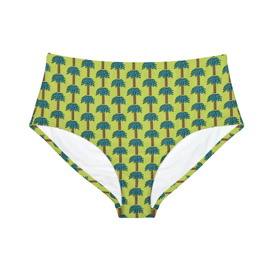 Tiki Palm Lime High-Waist Hipster Bikini Bottom