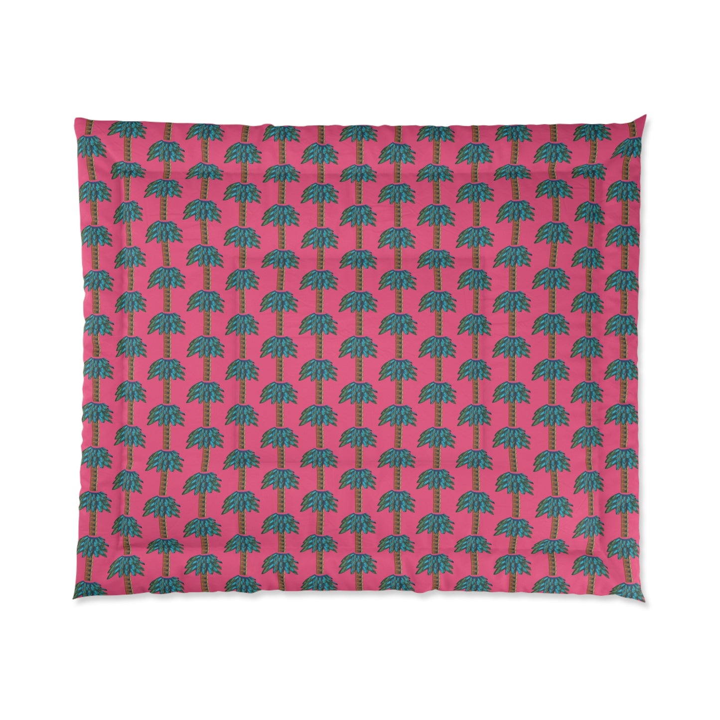 Tiki Palm Fuscia Comforter