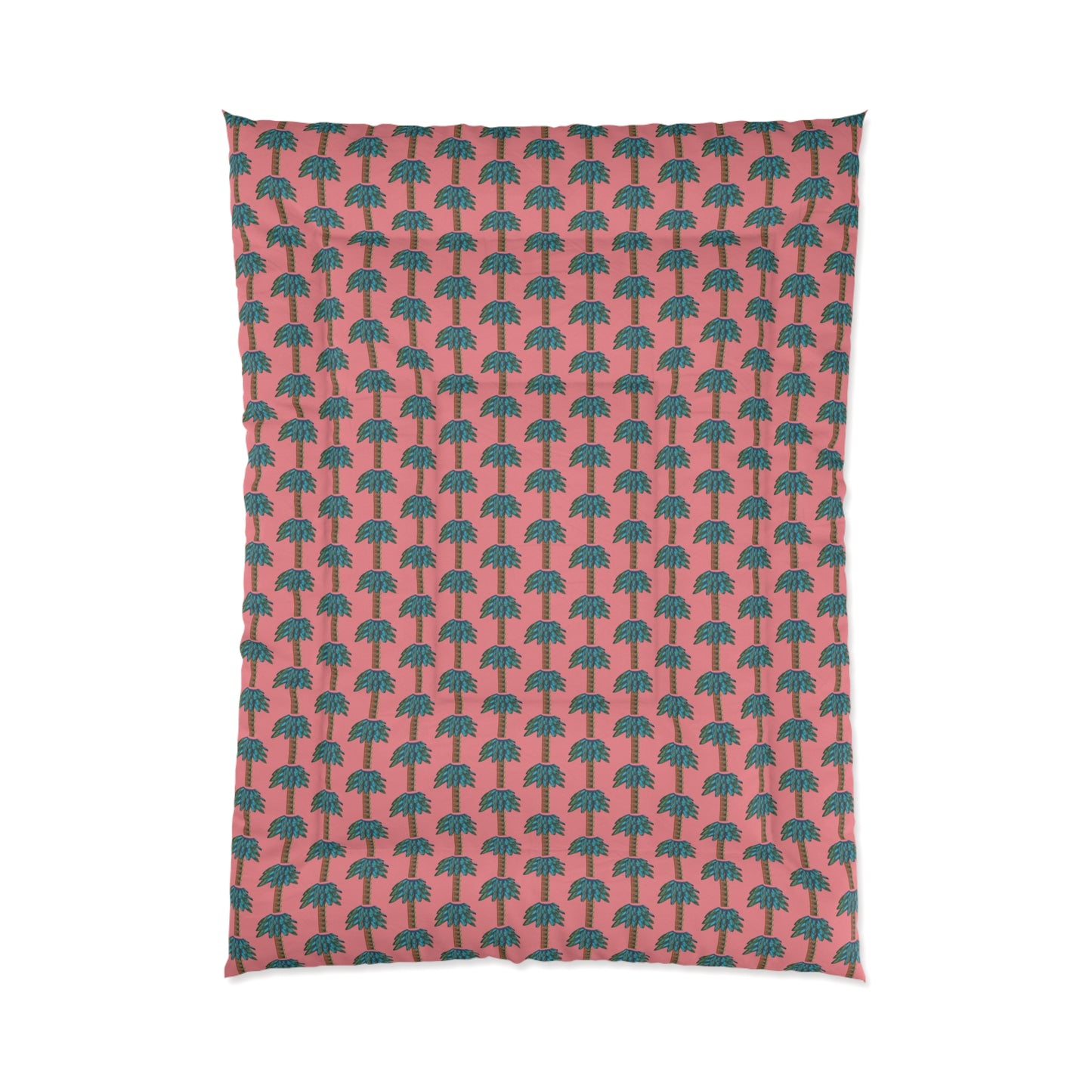 Tiki Palm Coral Comforter