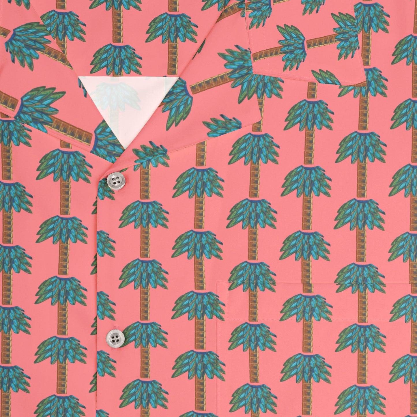 Tiki Palm Coral Men's Hawaiian Shirt