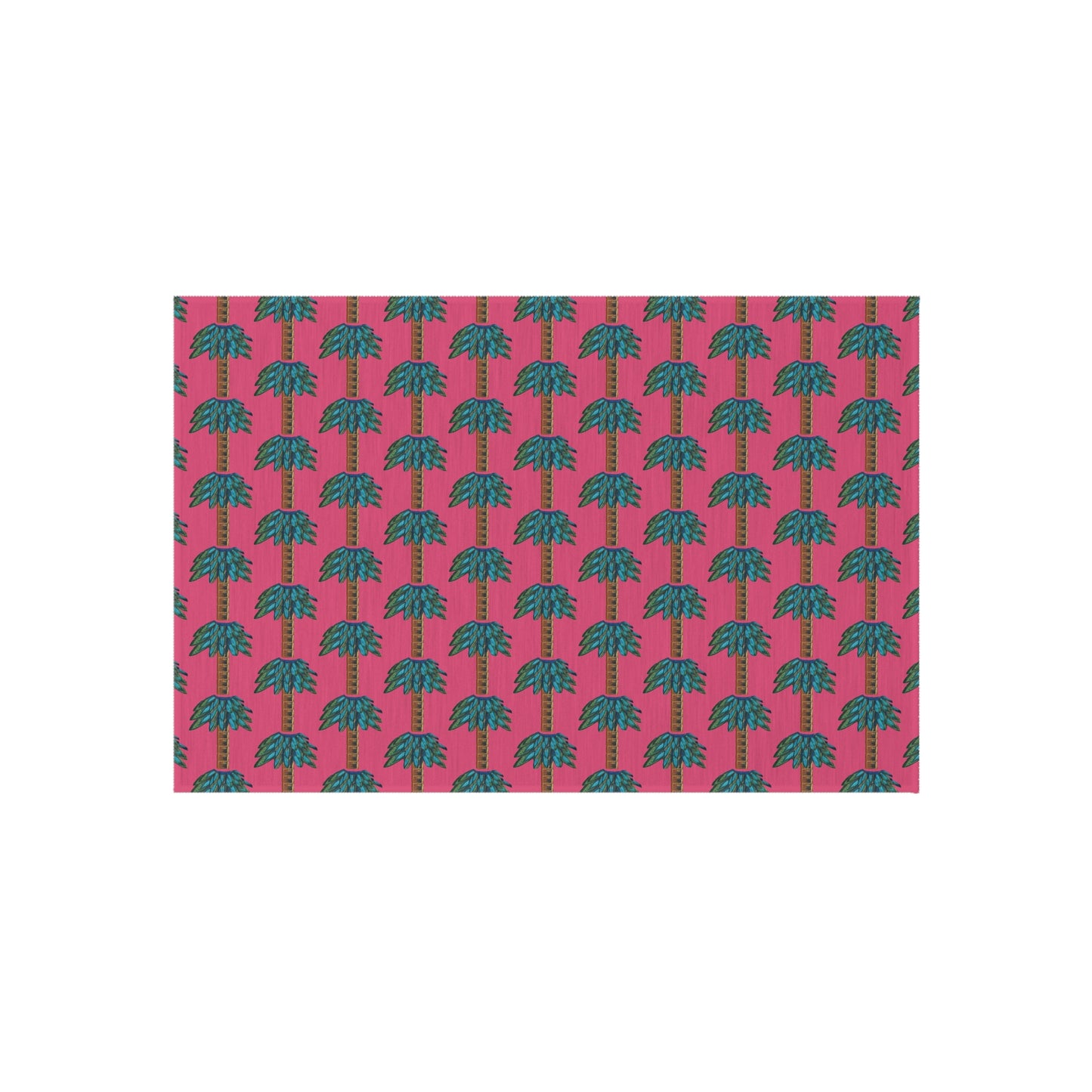 Tiki Palm Fuscia Indoor/Outdoor Rug