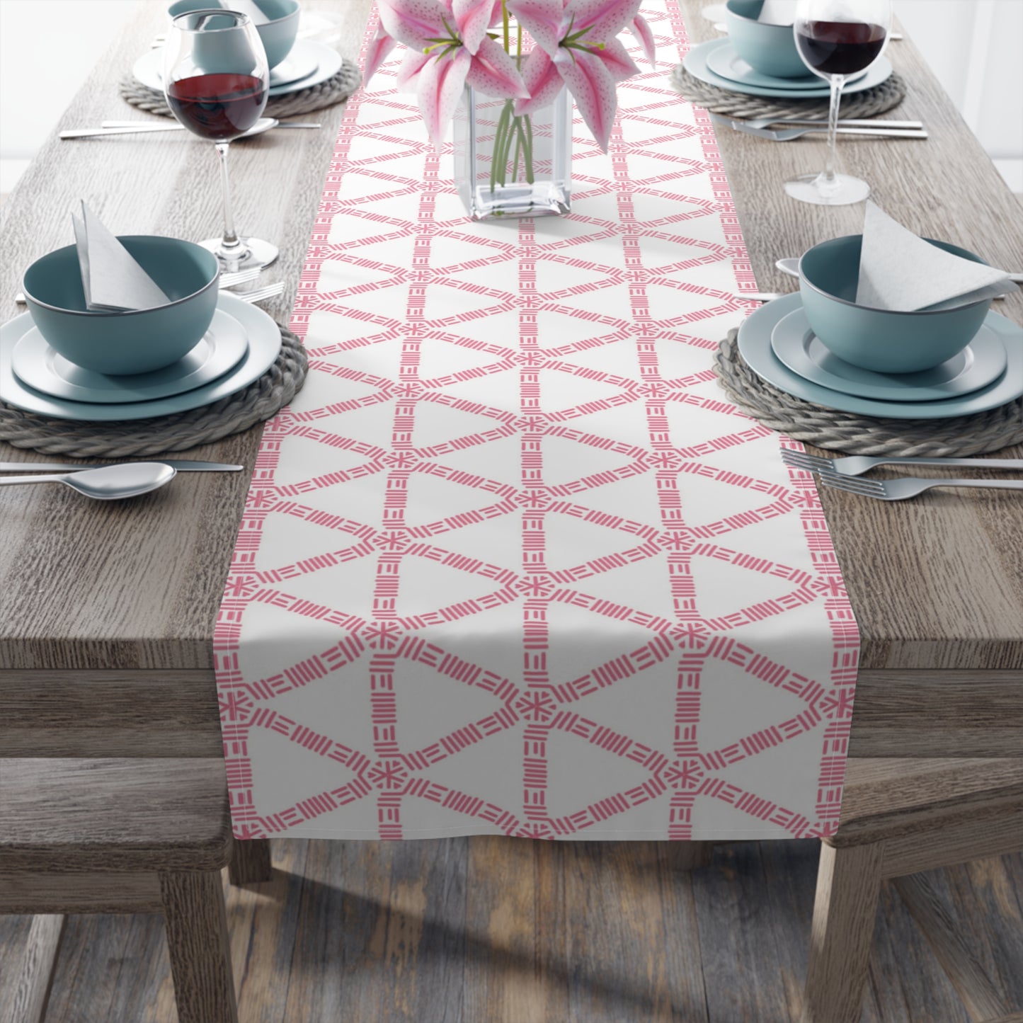 Pink Lattice Table Runner