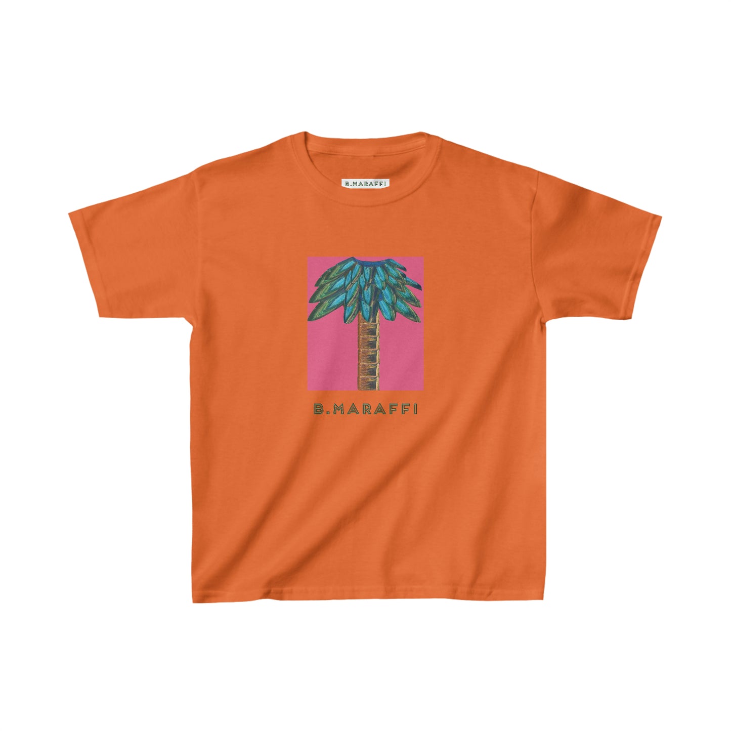 Kids Heavy Cotton™ Tee - Tiki Palm Fuscia