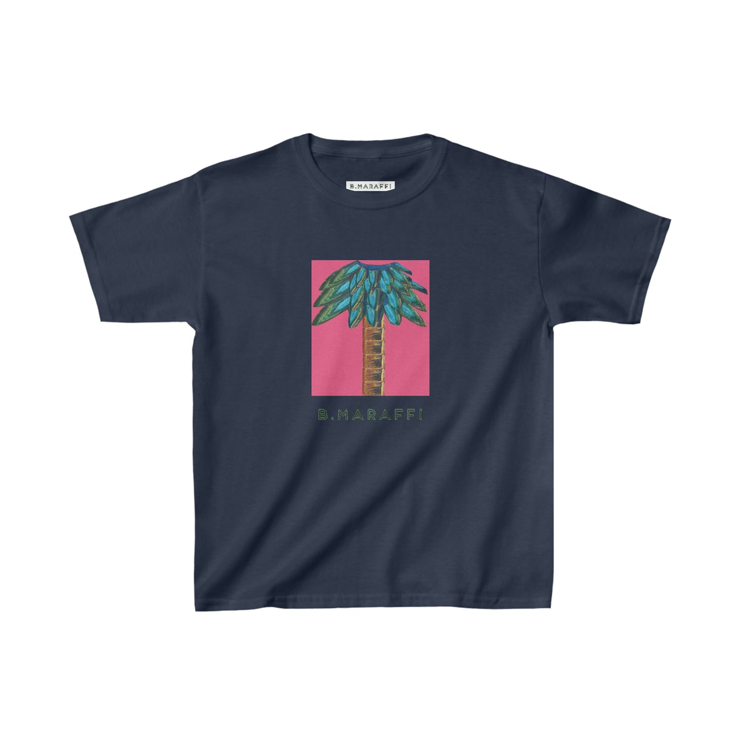 Kids Heavy Cotton™ Tee - Tiki Palm Fuscia