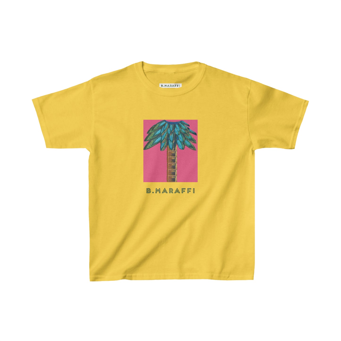 Kids Heavy Cotton™ Tee - Tiki Palm Fuscia