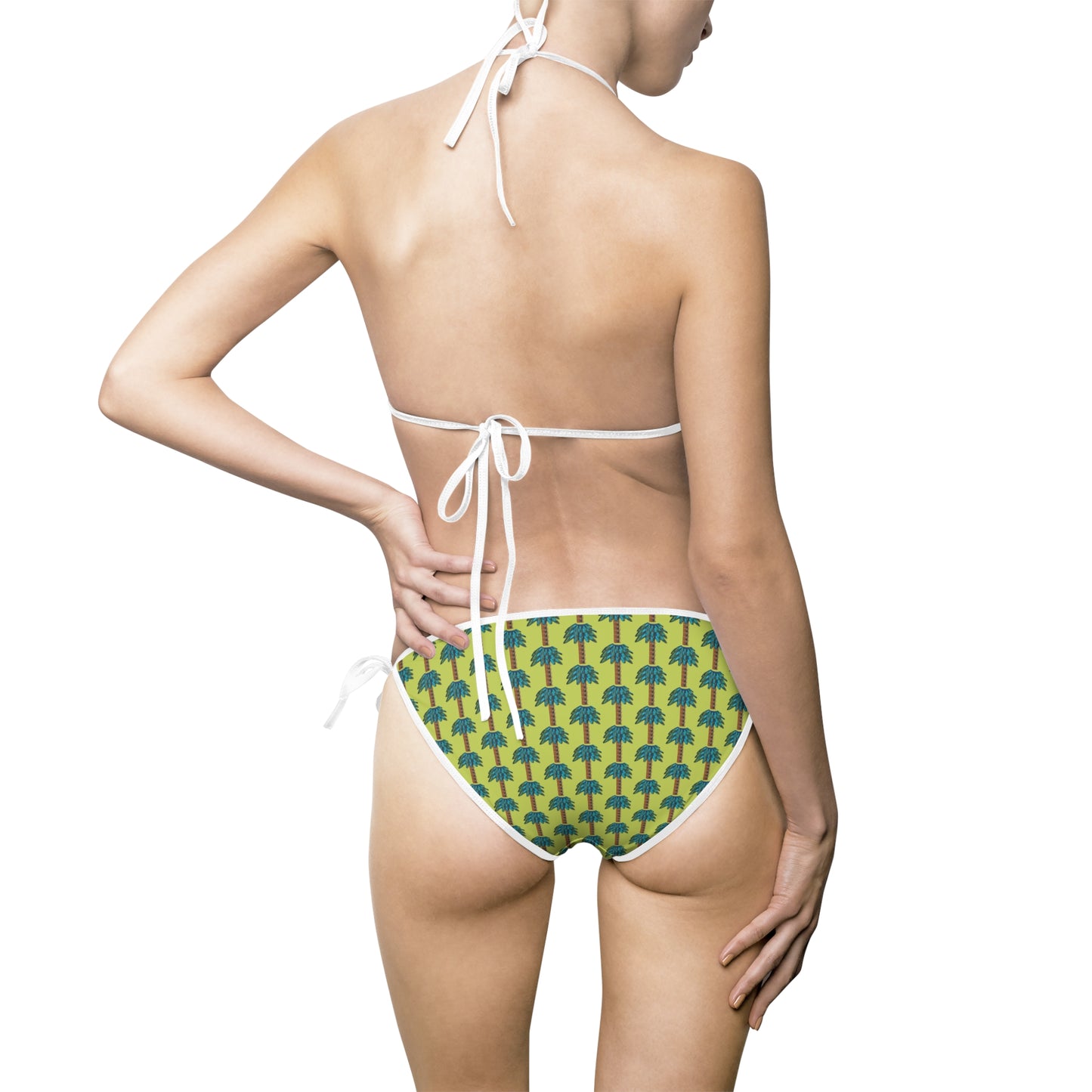 Women's Bikini Swimsuit - Tiki Palm Lime