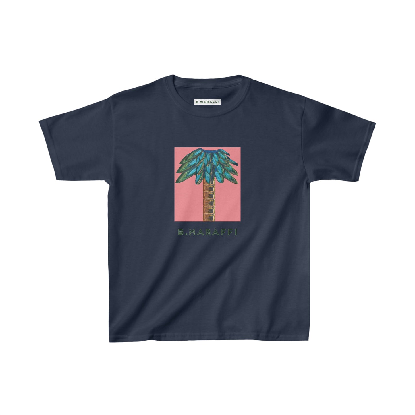Kids Heavy Cotton™ Tee - Tiki Palm Coral