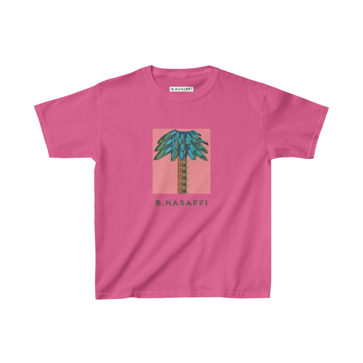 Kids Heavy Cotton™ Tee - Tiki Palm Coral