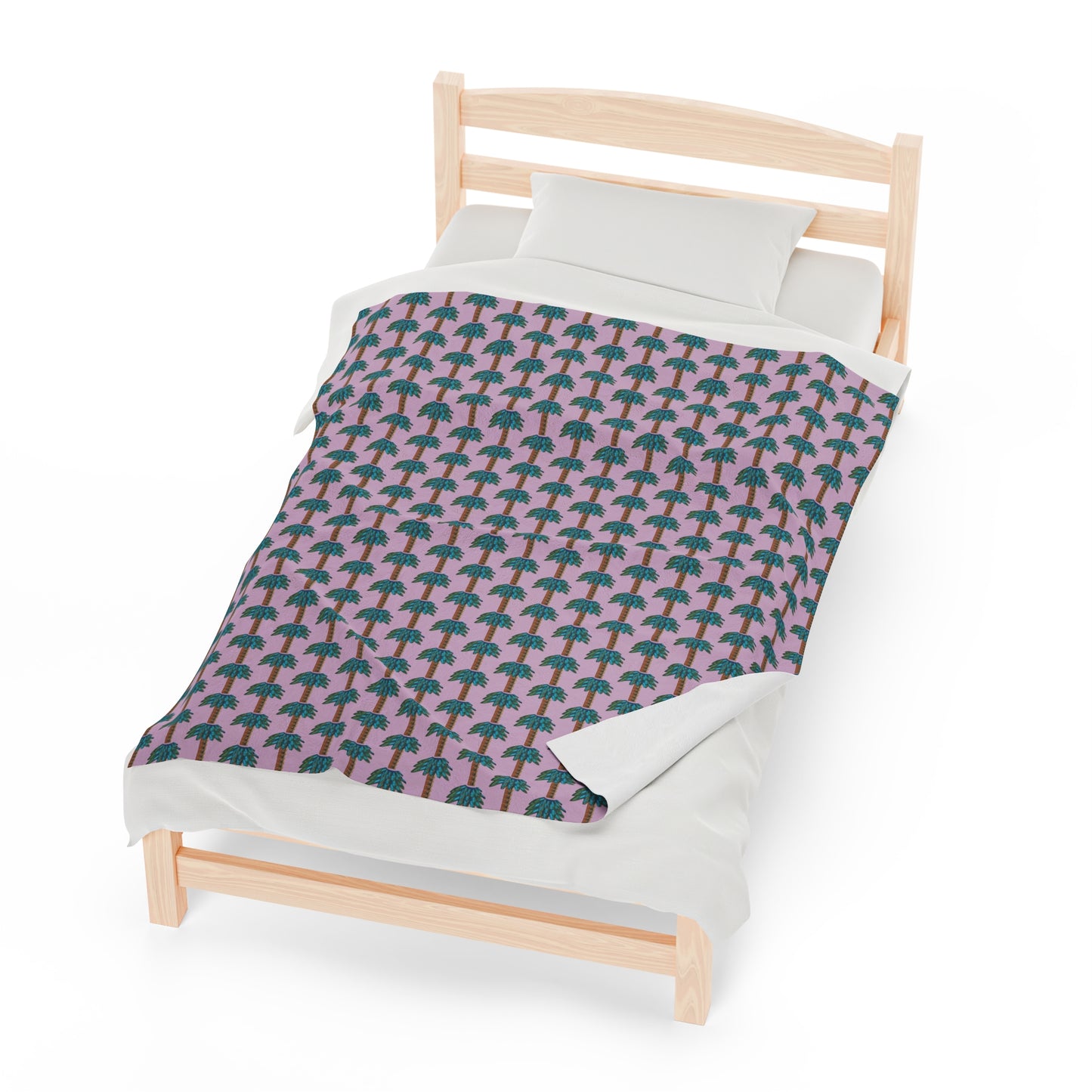 Tiki Palm Violet Plush Blanket