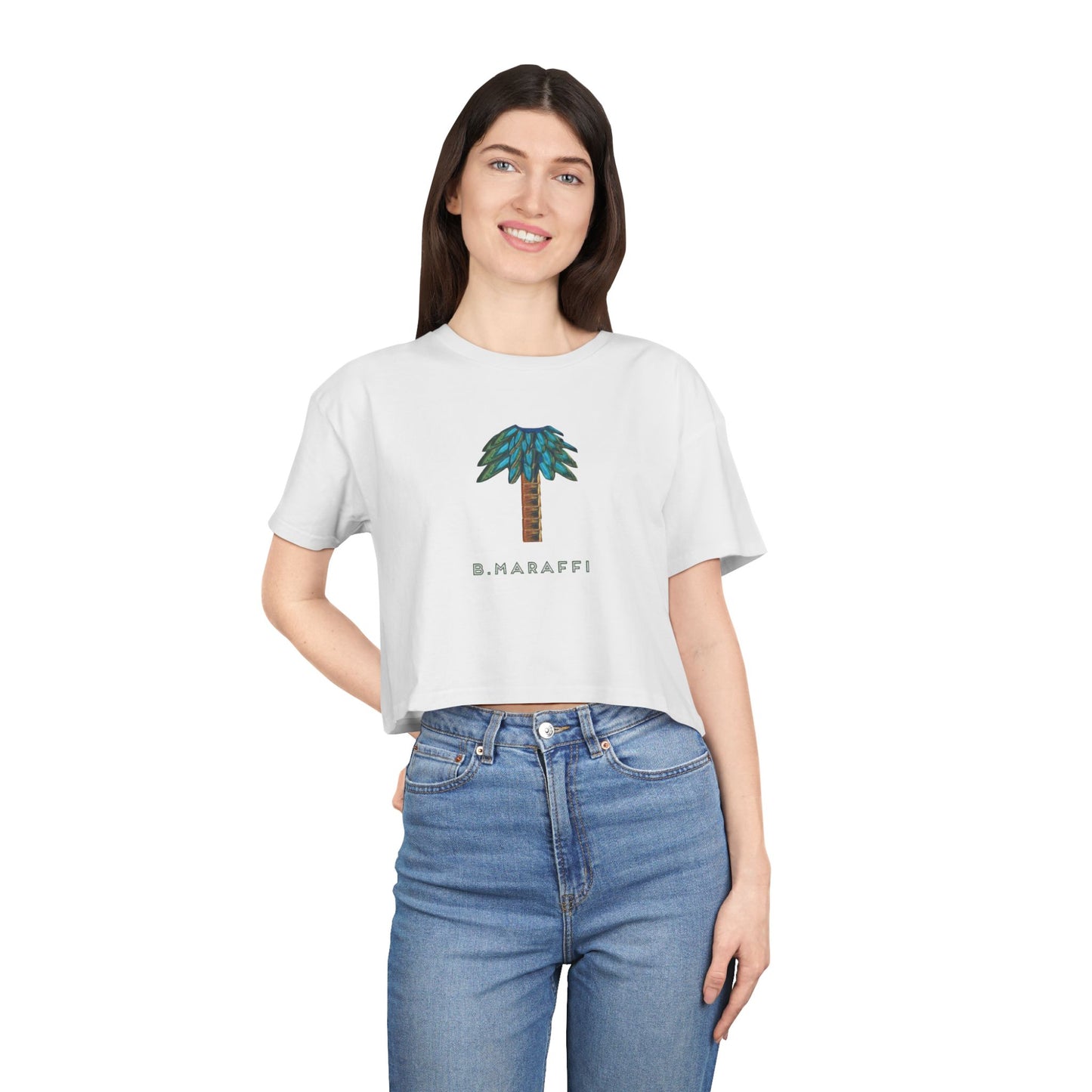 Women's Crop Tee - Tiki Palm