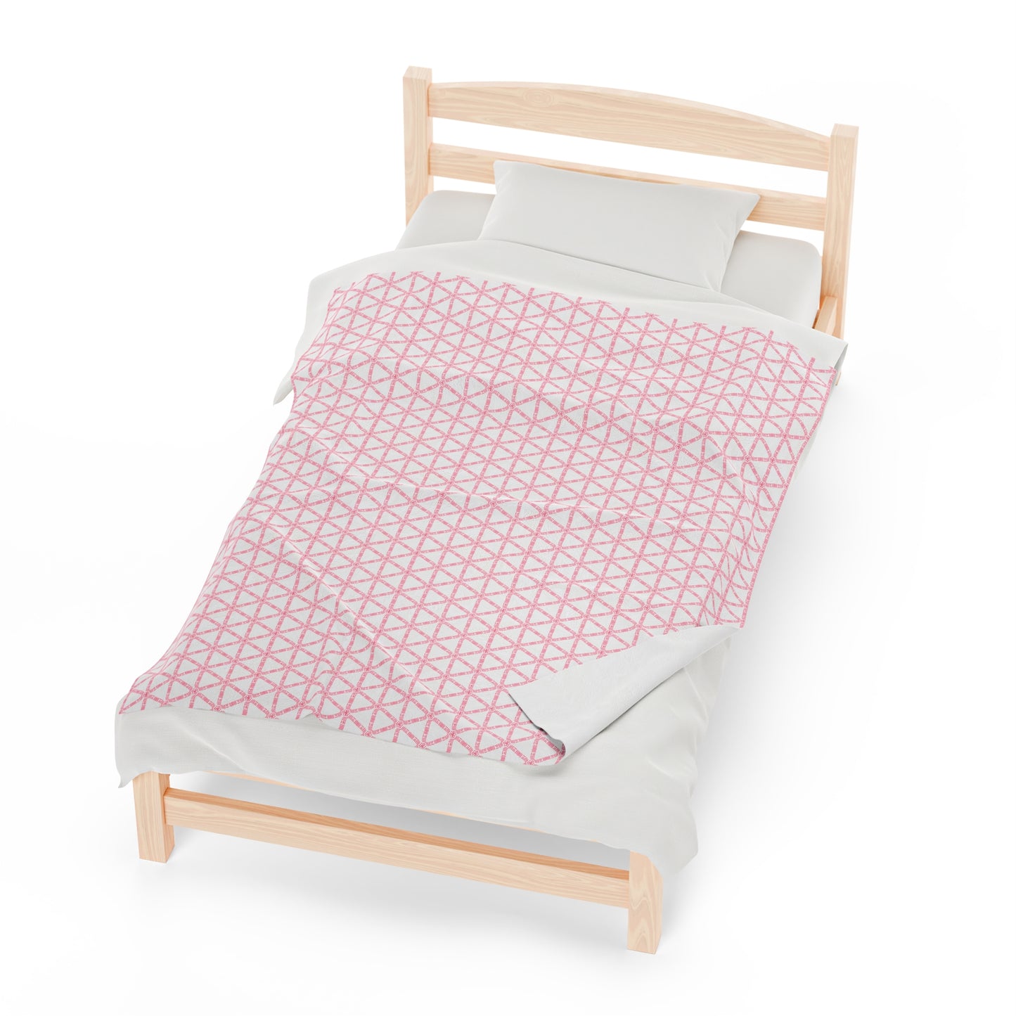 Pink Lattice Plush Blanket