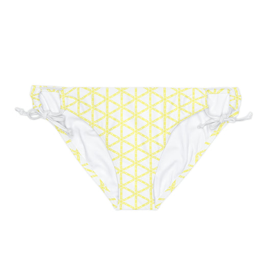 Yellow Lattice Loop Tie Bikini Bottom