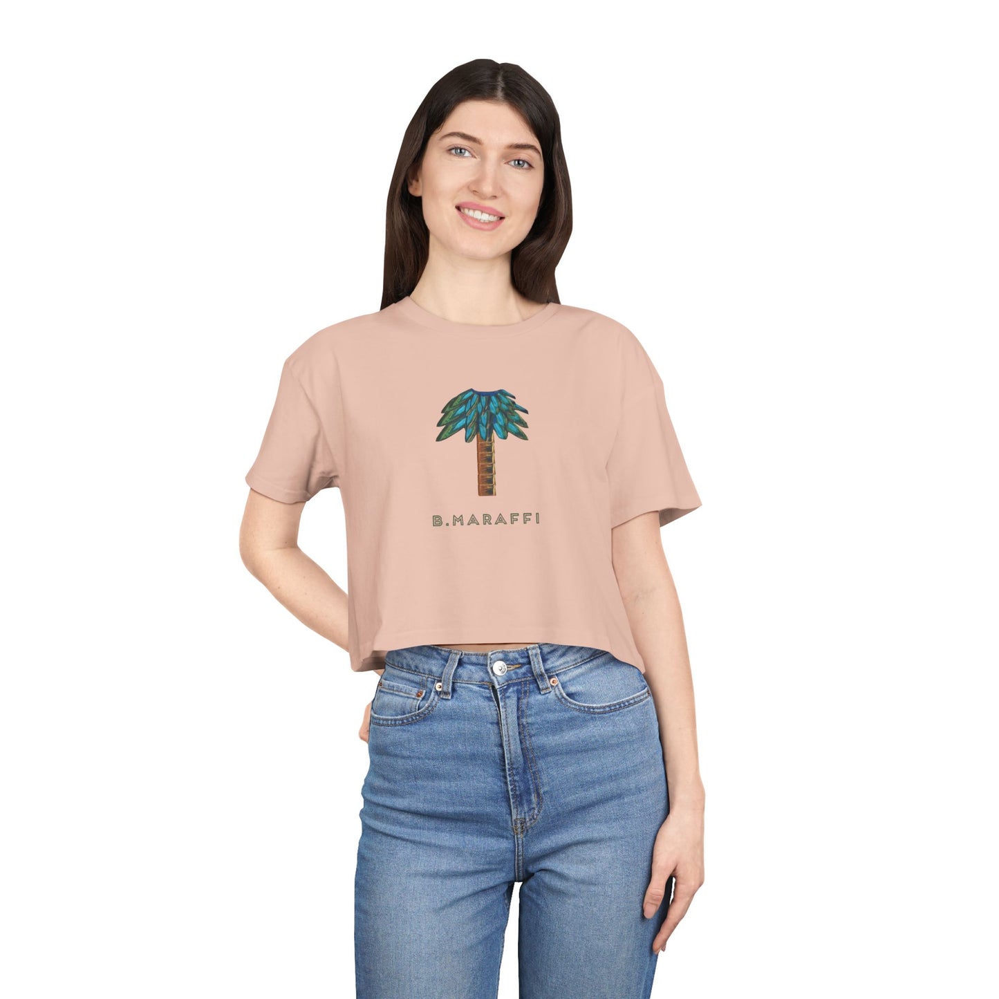 Women's Crop Tee - Tiki Palm