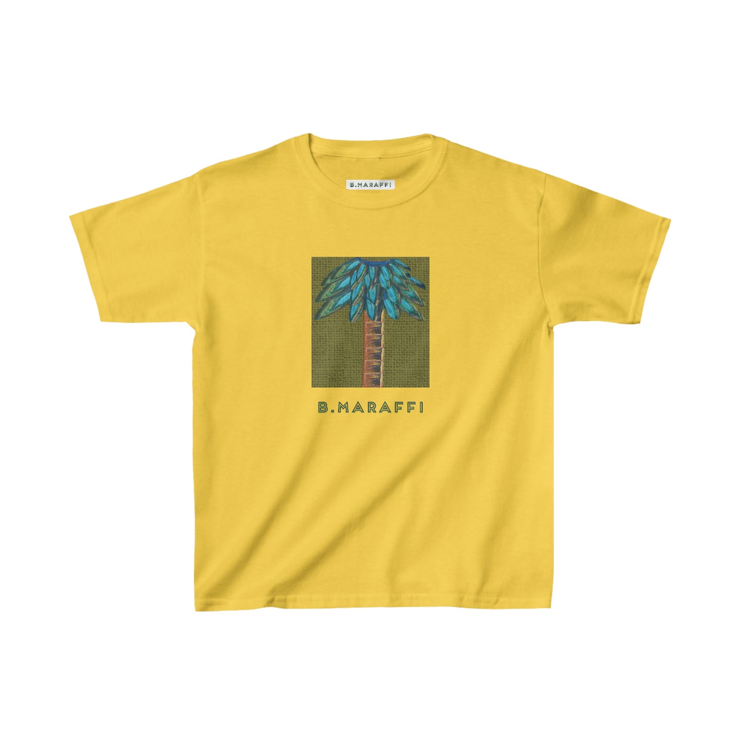 Kids Heavy Cotton™ Tee - Tiki Palm Olive