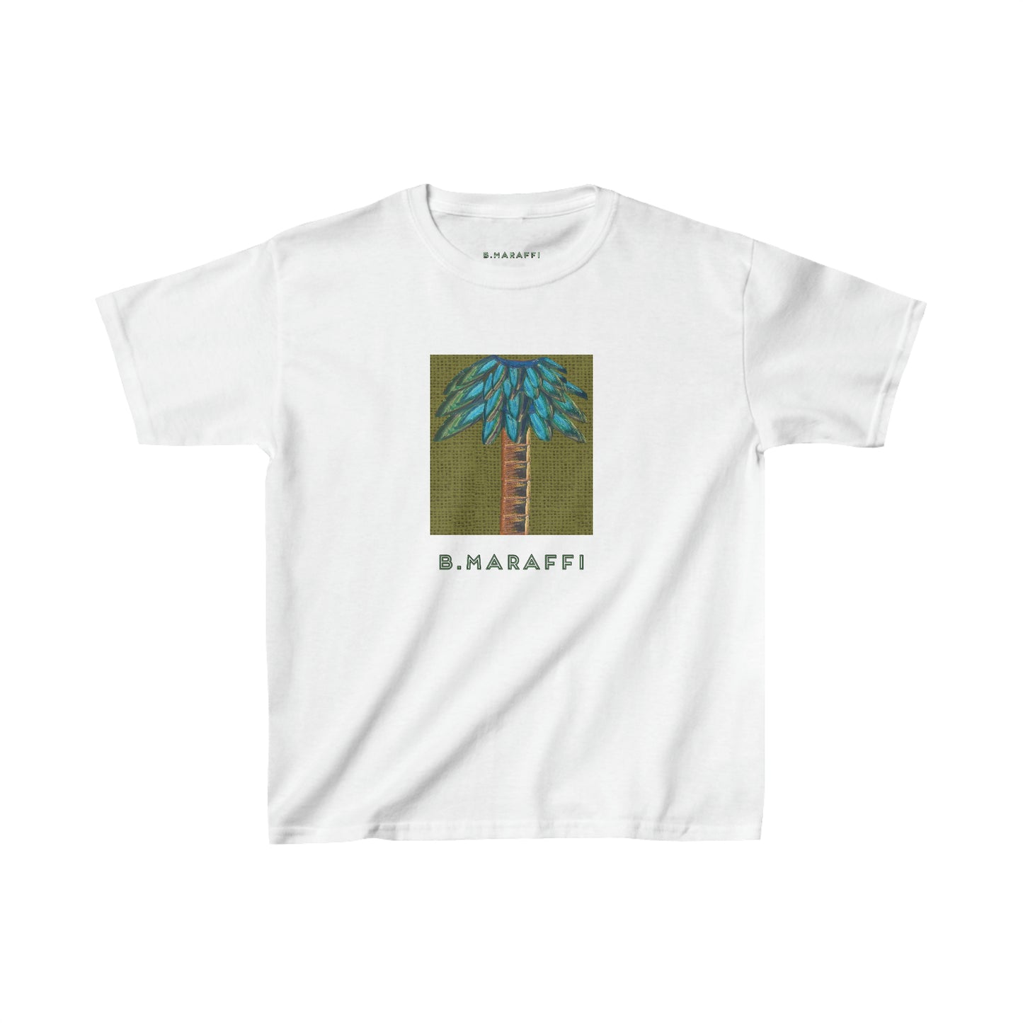 Kids Heavy Cotton™ Tee - Tiki Palm Olive