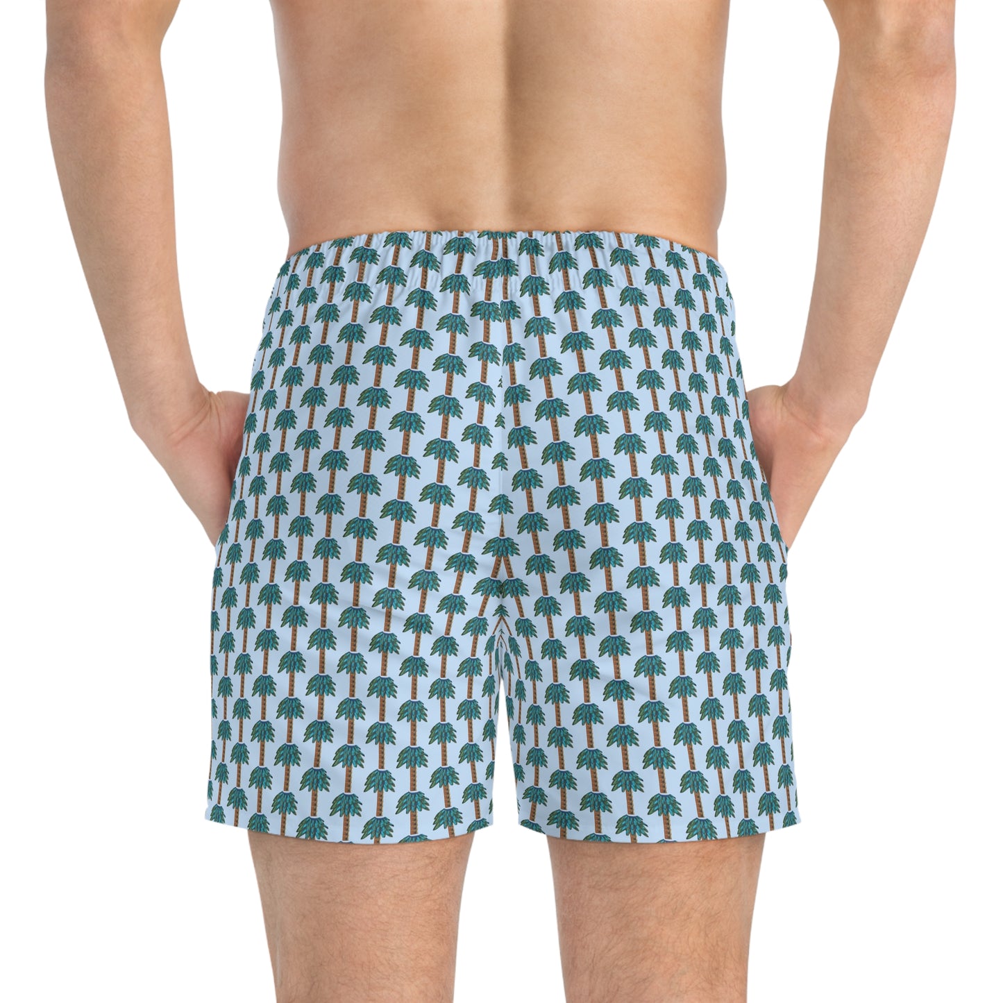 Tiki Palm Sky Swim Trunks