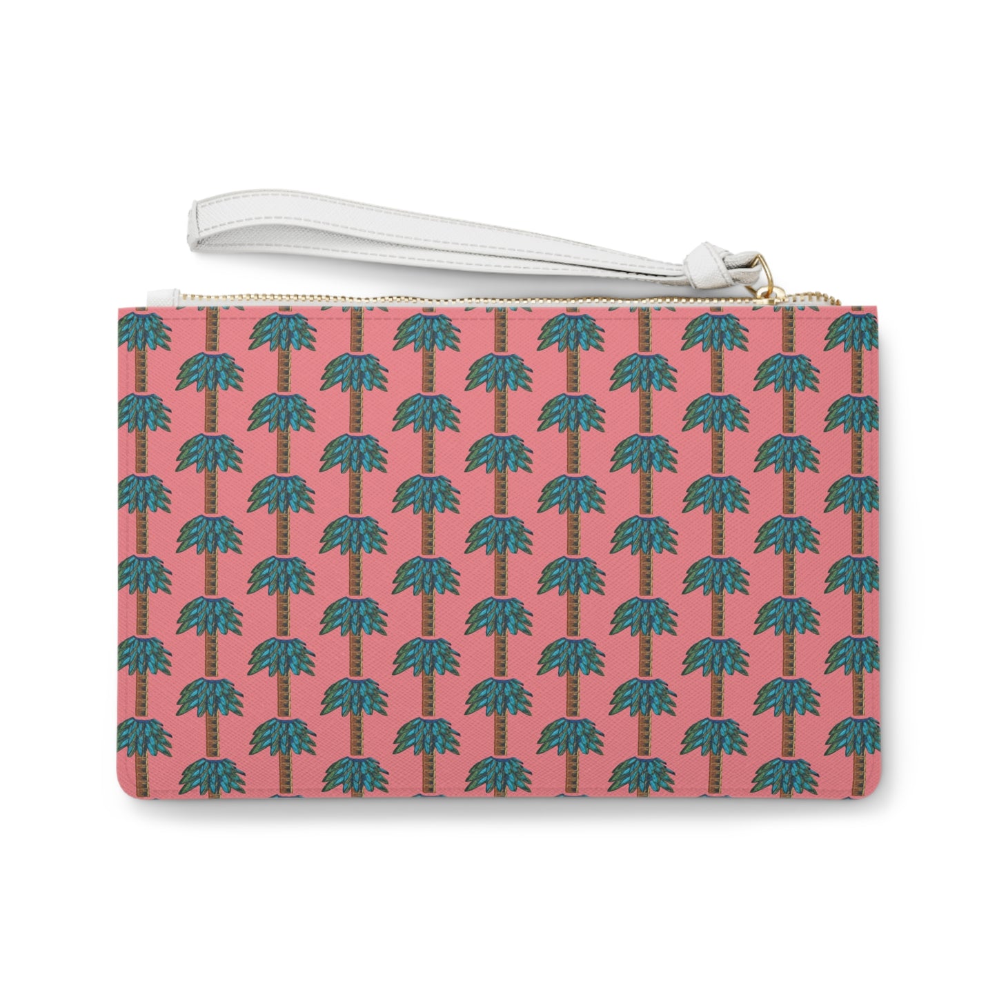 Tiki Palm Coral Clutch Bag