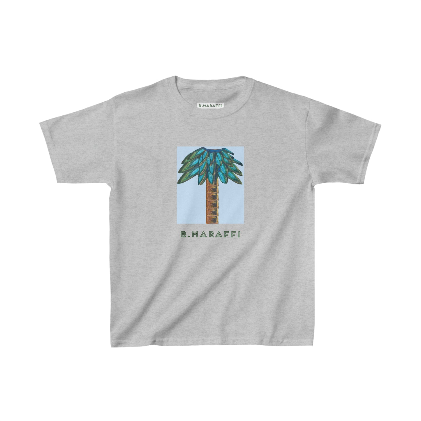 Kids Heavy Cotton™ Tee -Tiki Palm Sky