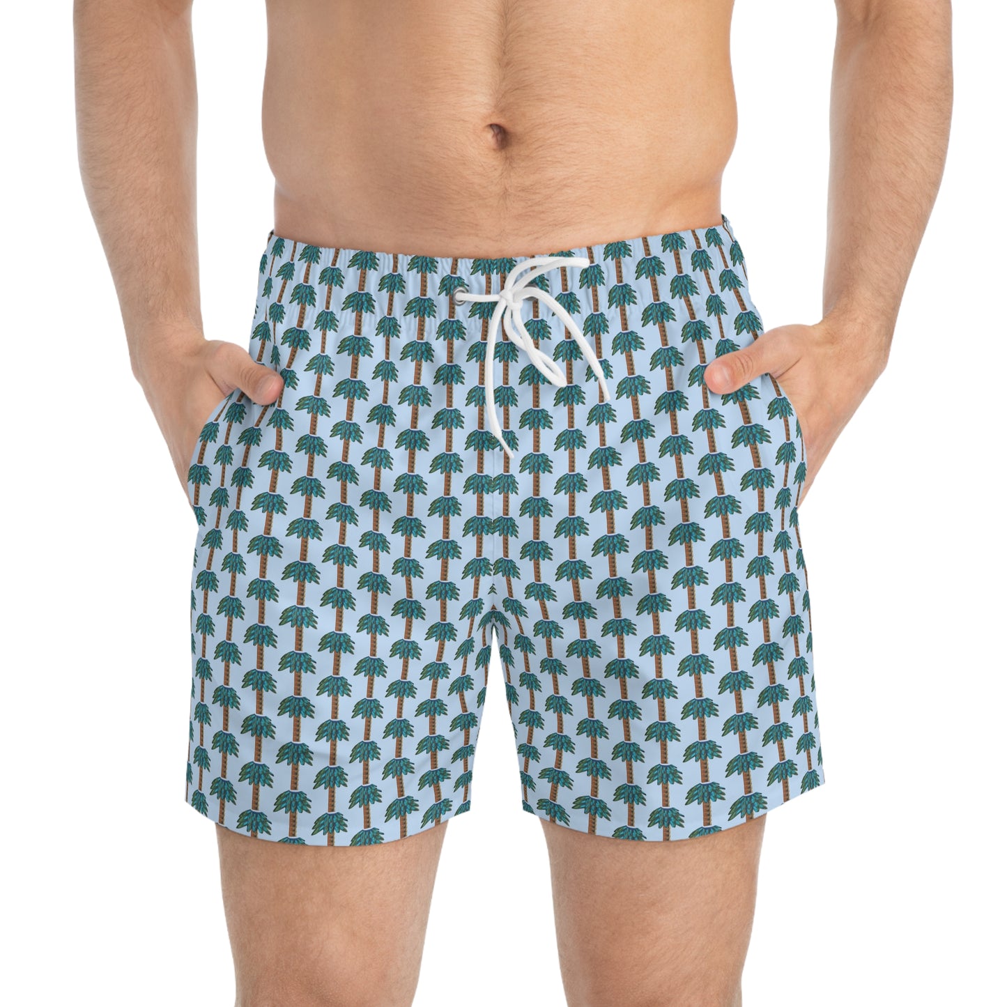 Tiki Palm Sky Swim Trunks