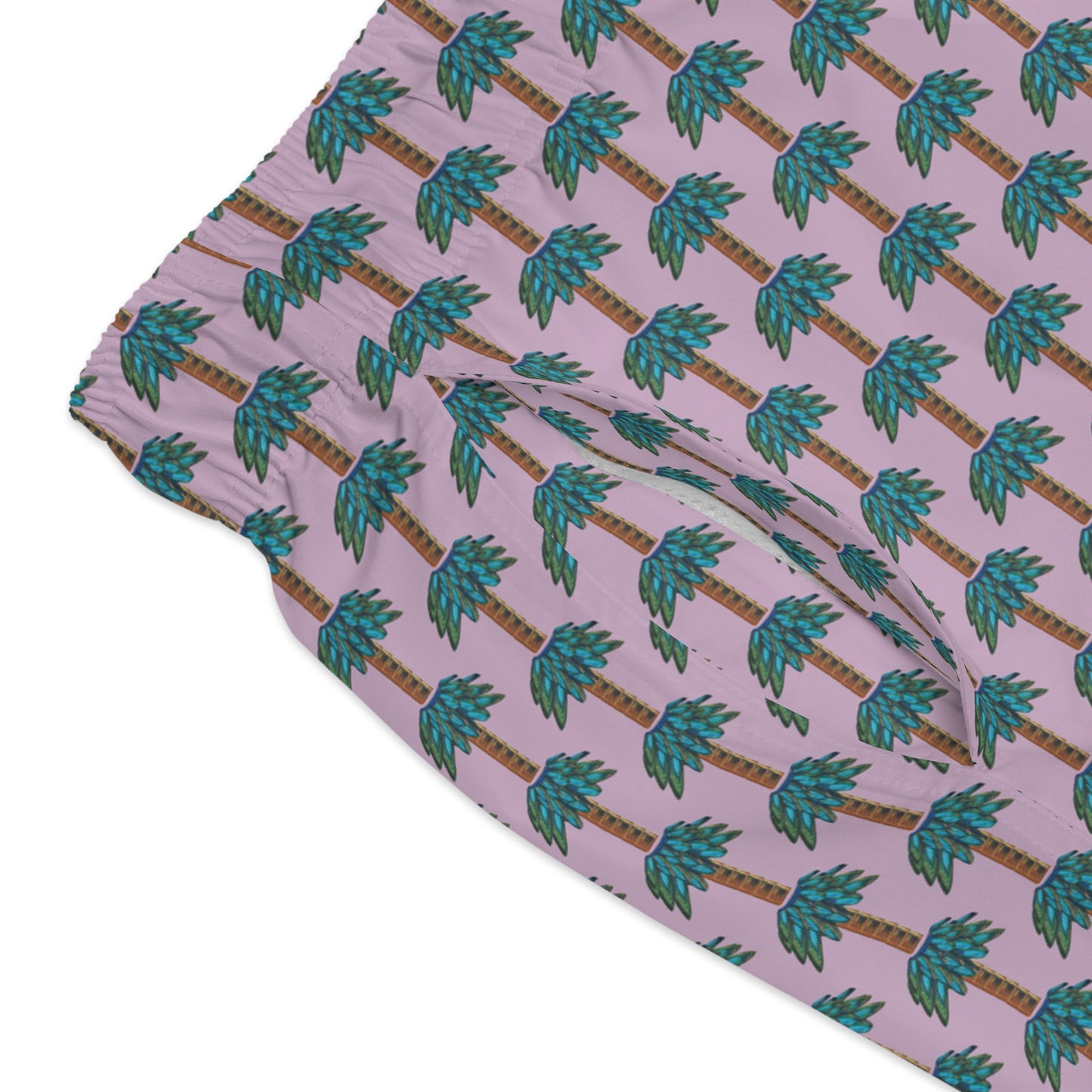 Tiki Palm Violet Swim Trunks