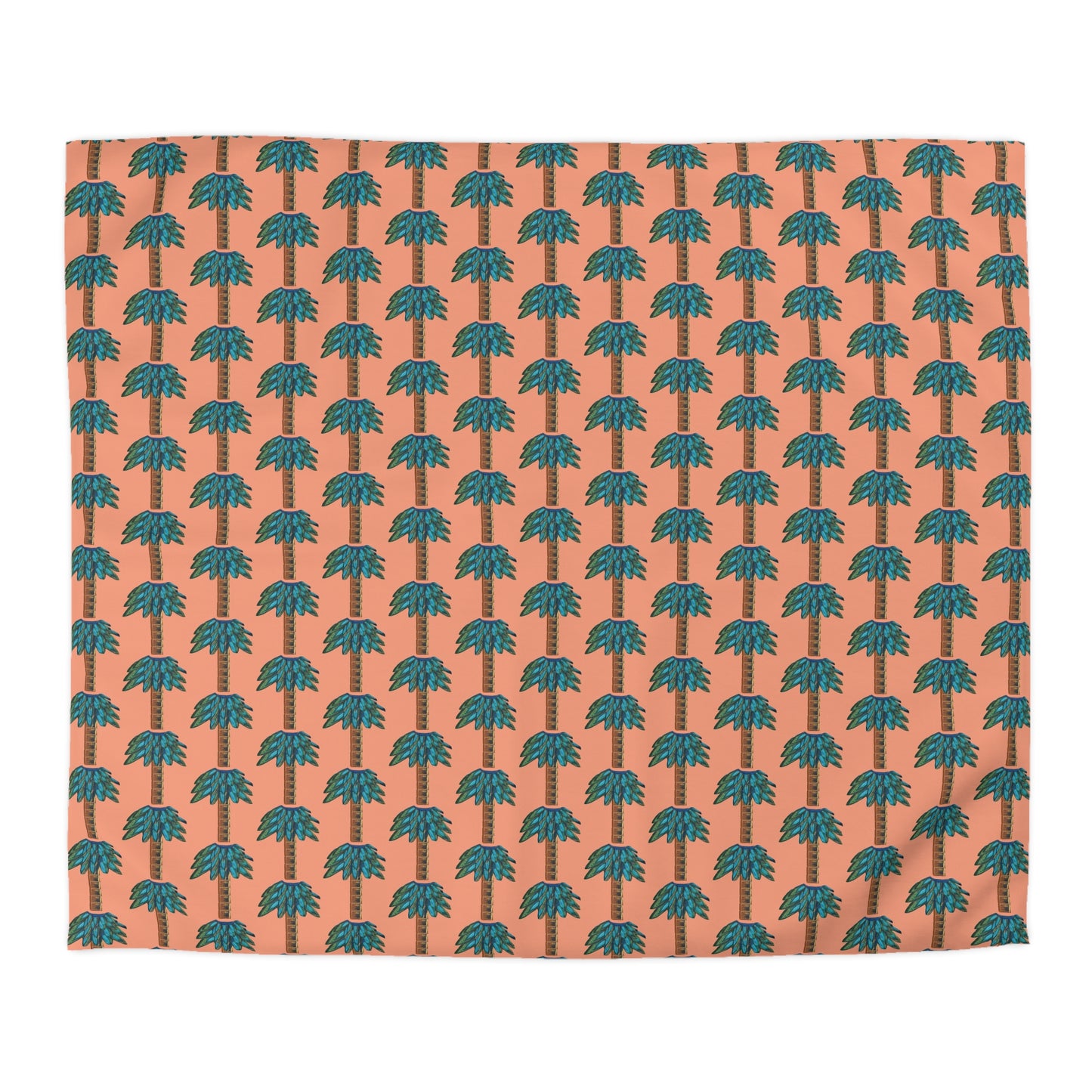 Tiki Palm Sherbet Duvet Cover