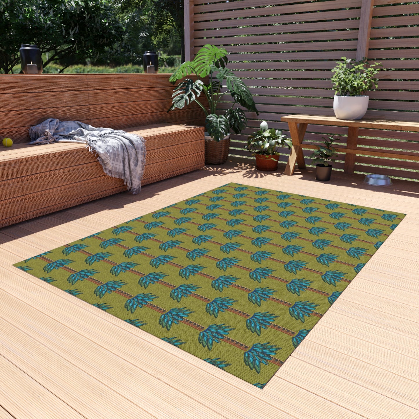 Tiki Palm Olive Indoor/Outdoor Rug