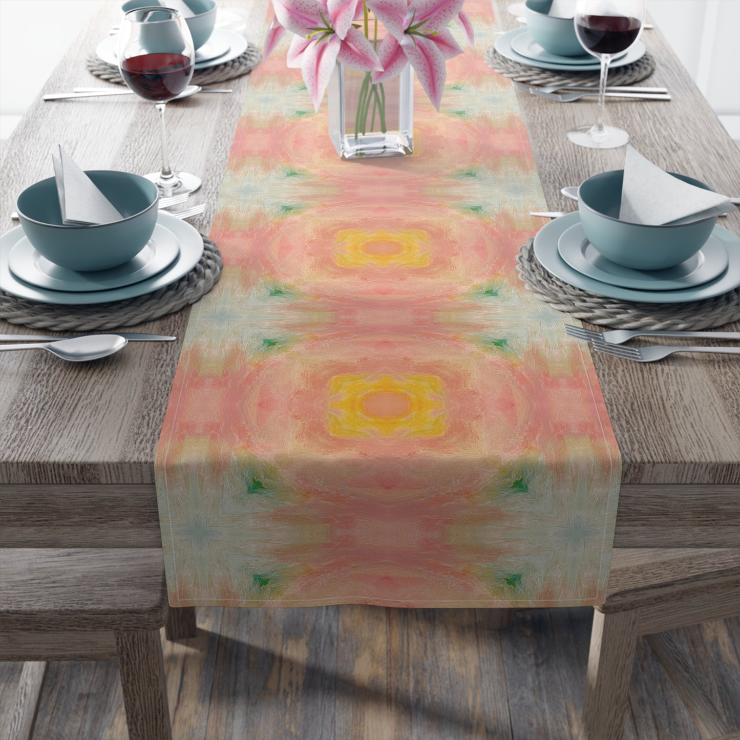 Peach Sunbeam Table Runner
