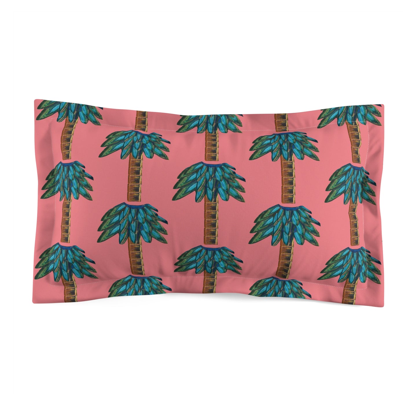 Tiki Palm Coral Pillow Sham