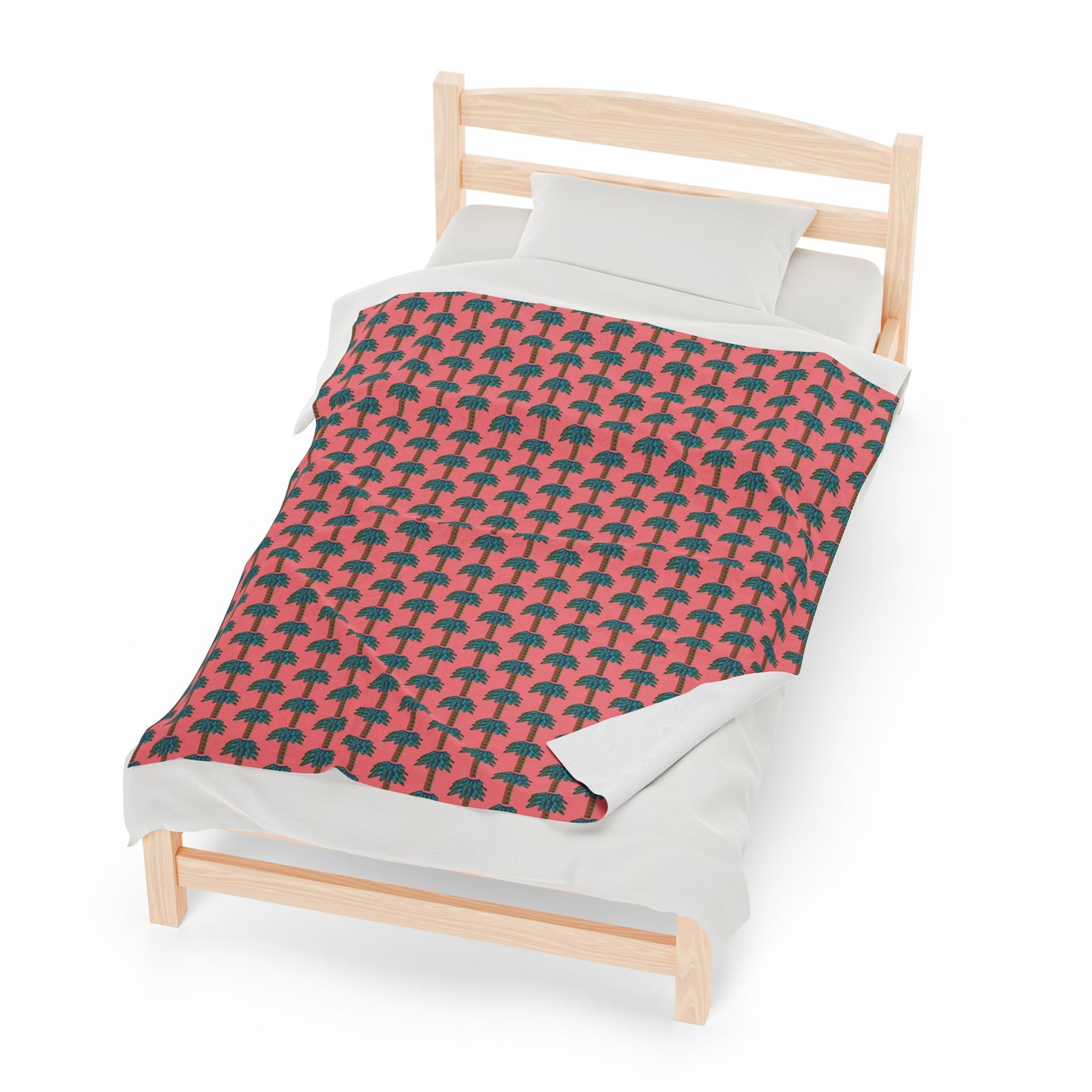 Tiki Palm Coral Plush Blanket