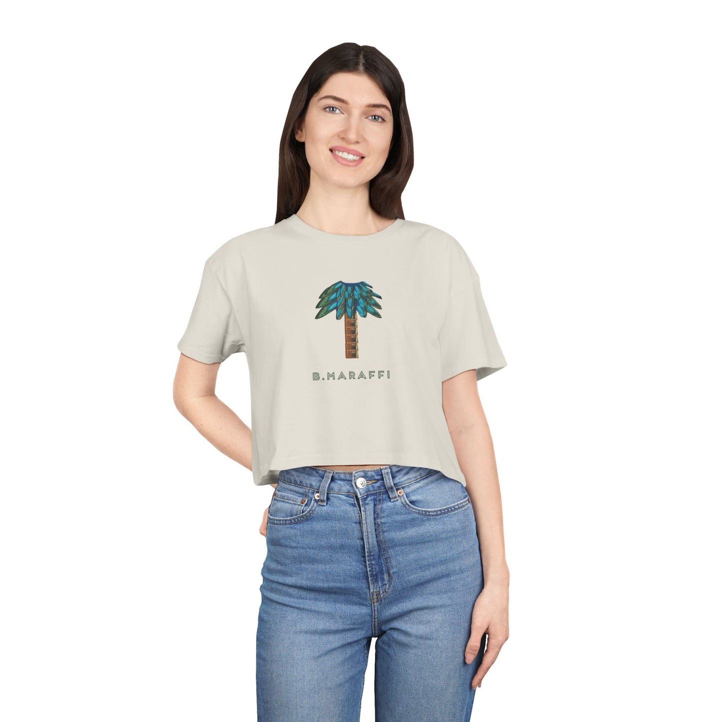 Women's Crop Tee - Tiki Palm