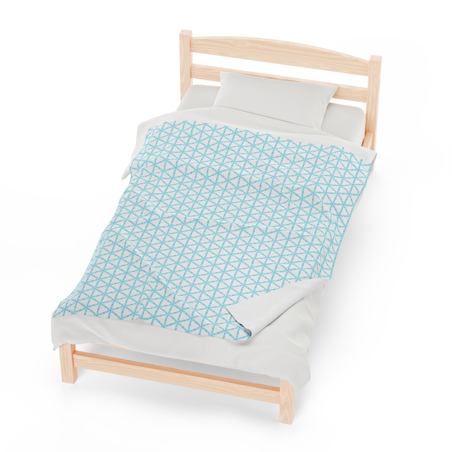 Turquoise Lattice Plush Blanket
