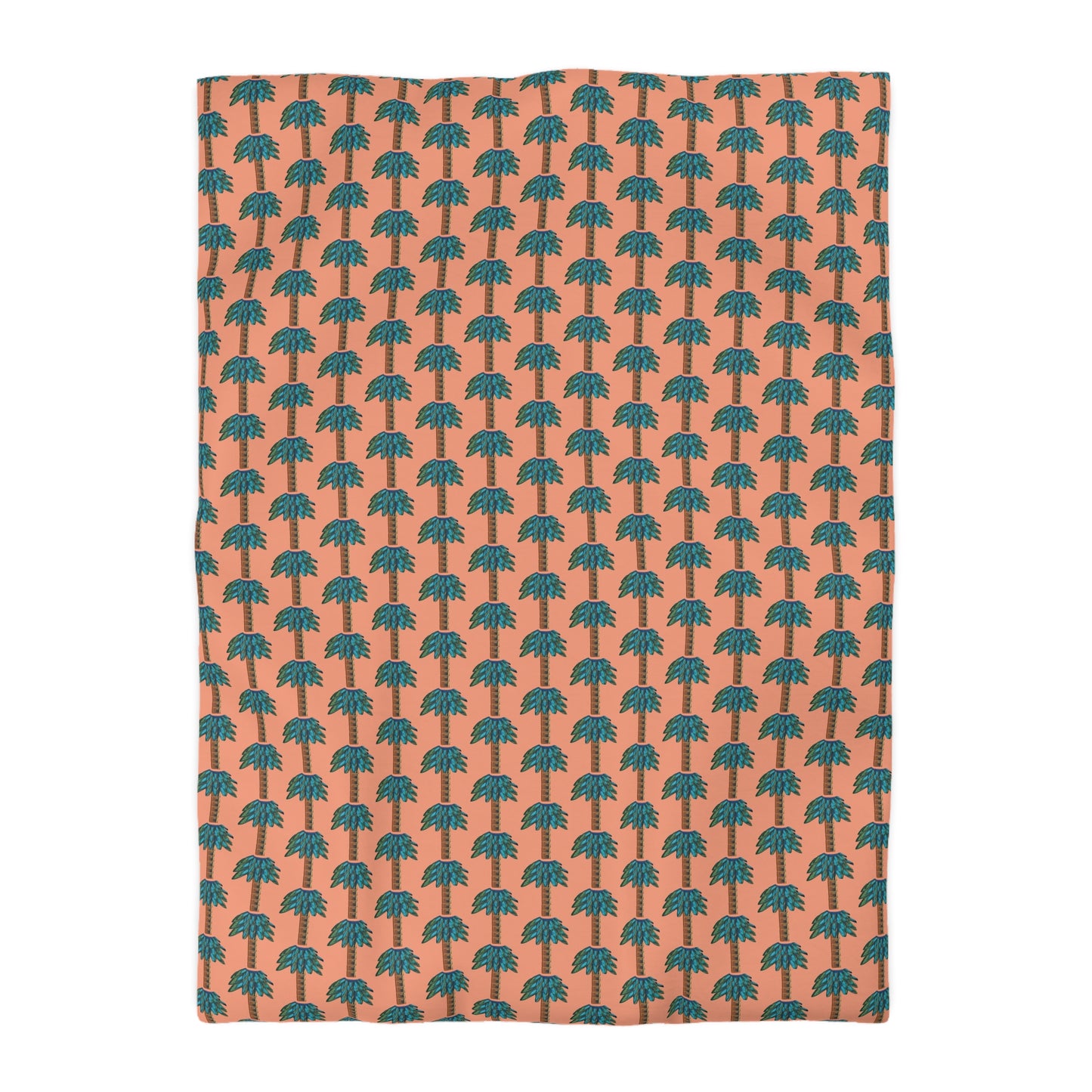 Tiki Palm Sherbet Duvet Cover