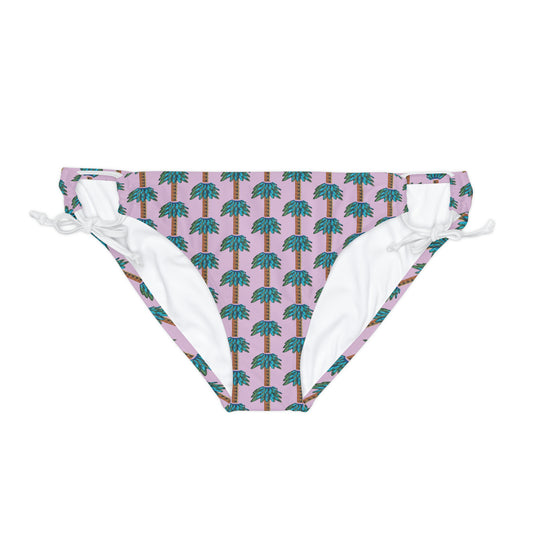 Tiki Palm Violet Loop Tie Bikini Bottom