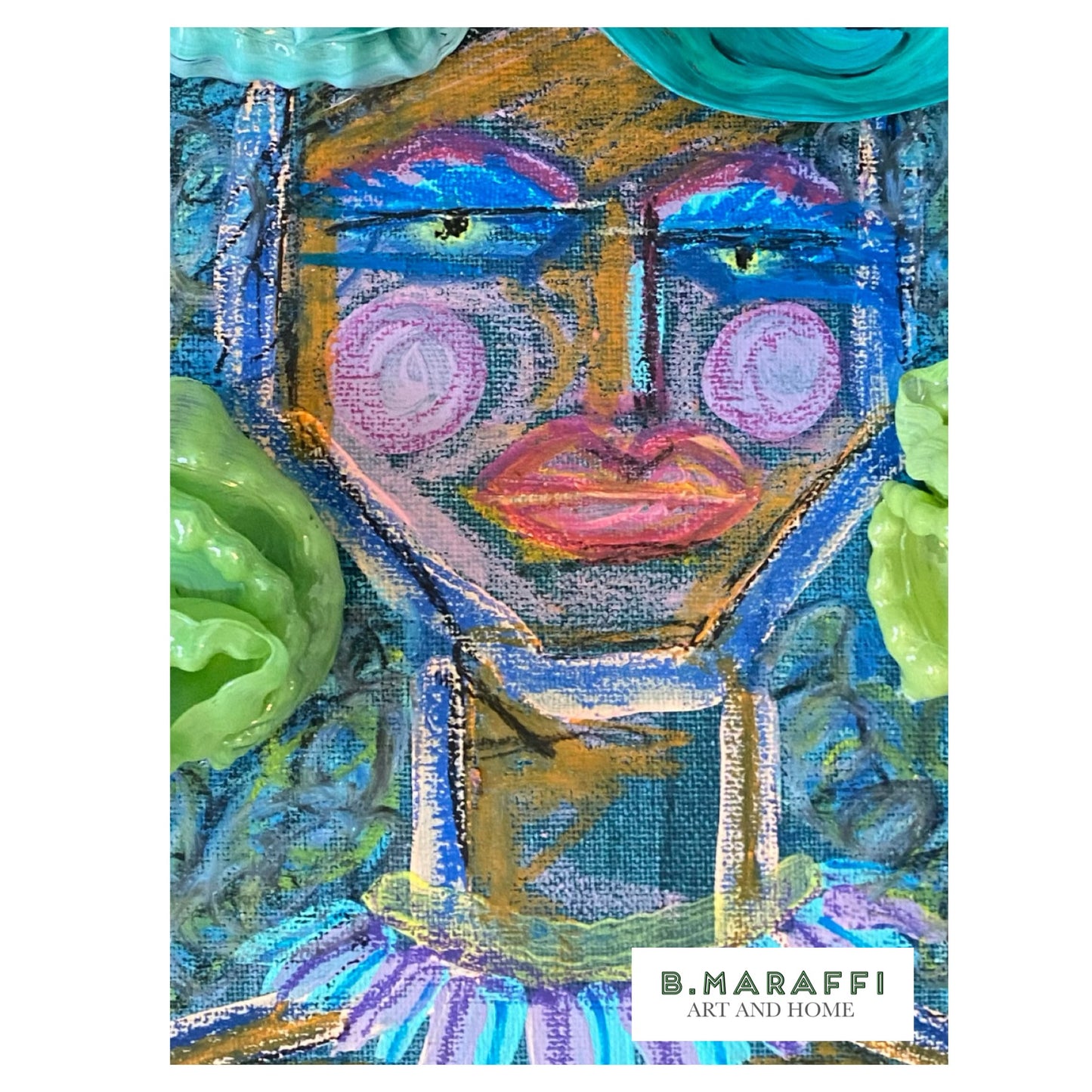 Green Eyes Flower Lady Mirrored Image Wallpaper - Large Scale