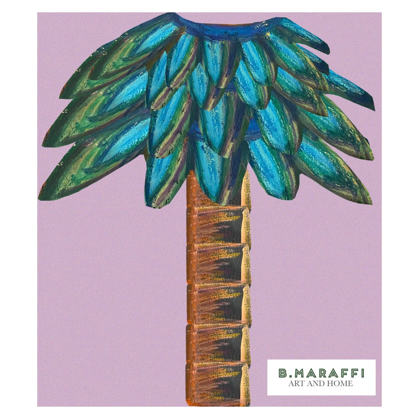 Tiki Palm Violet Wallpaper