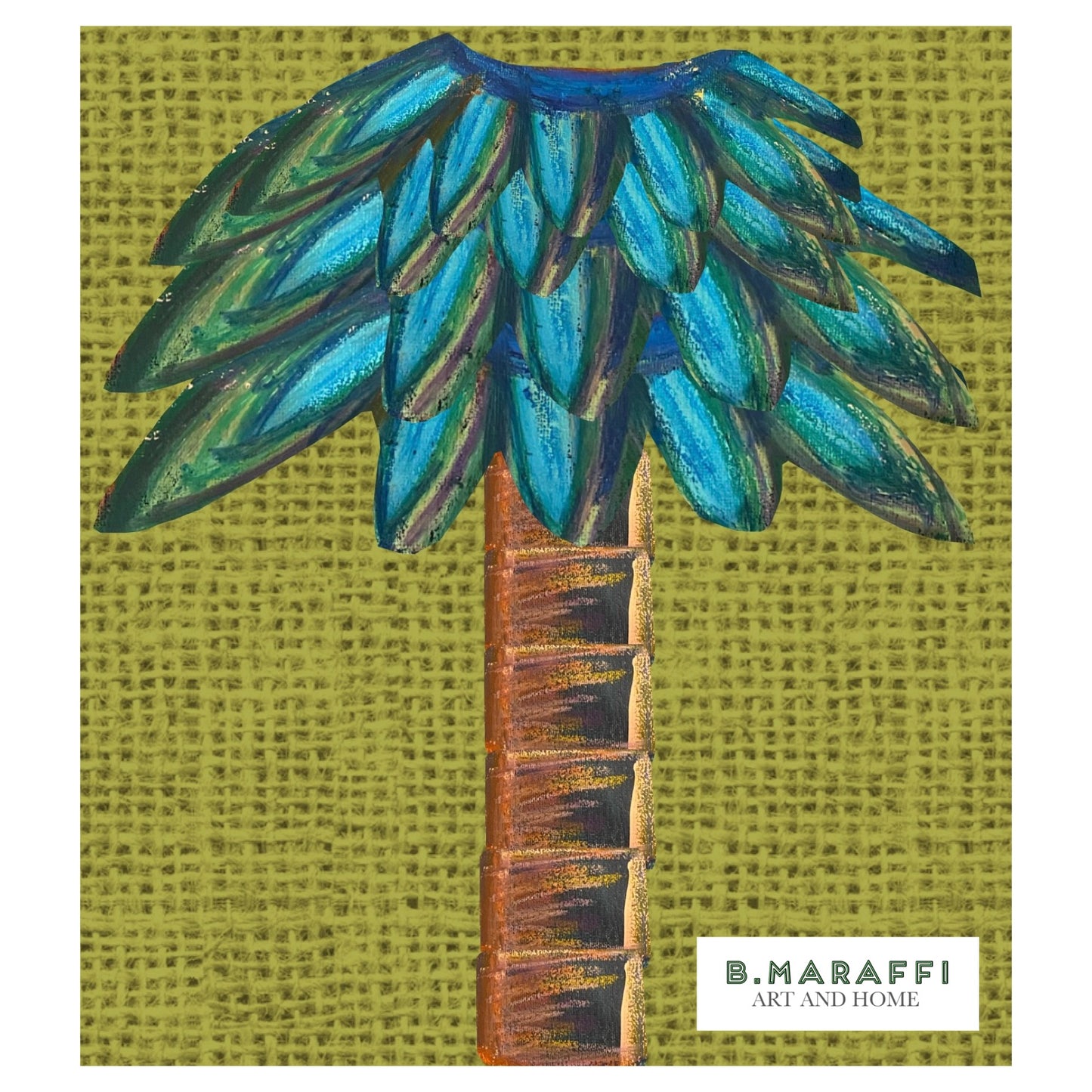 Tiki Palm Olive Wallpaper