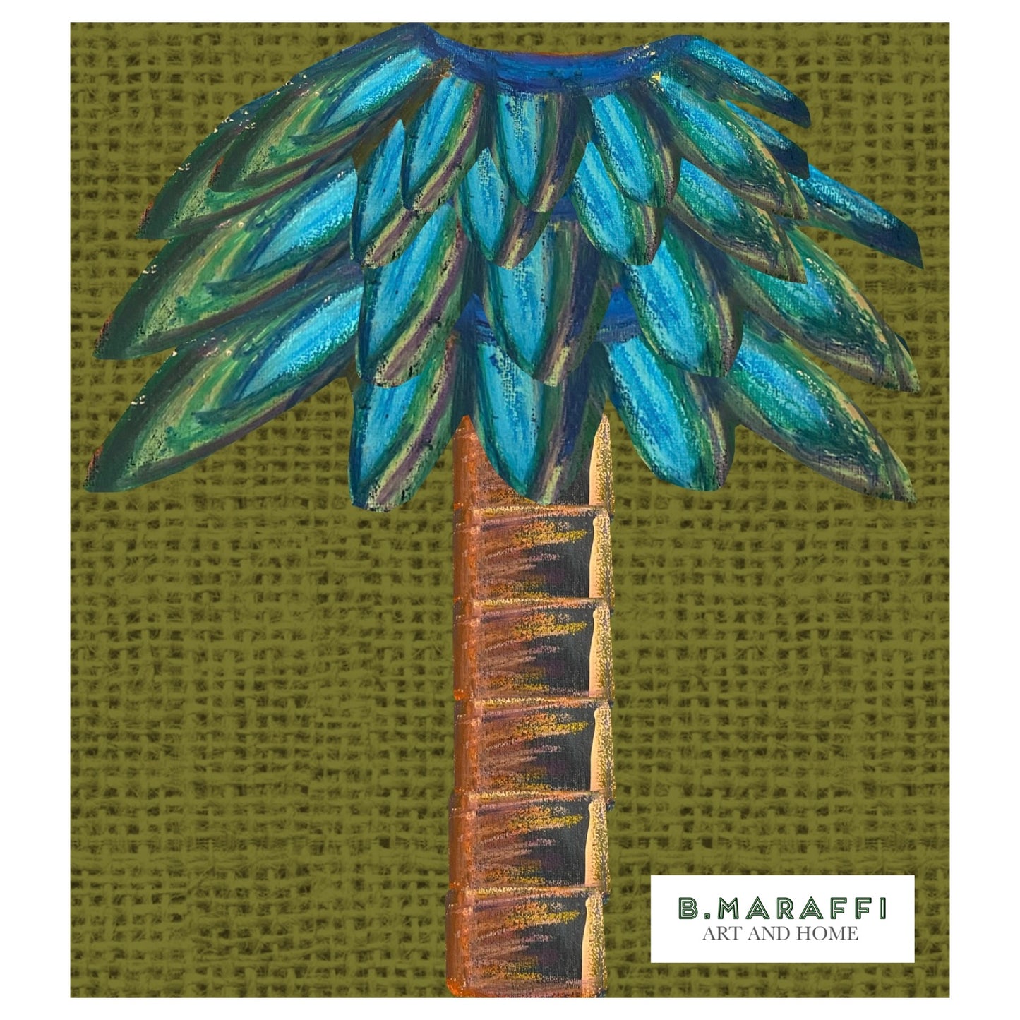 Tiki Palm Moss Green Wallpaper