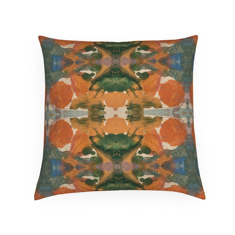 Green Ink Blot Pillow
