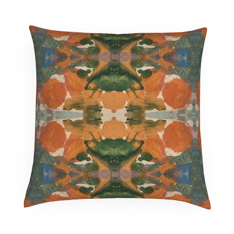 Green Ink Blot Pillow