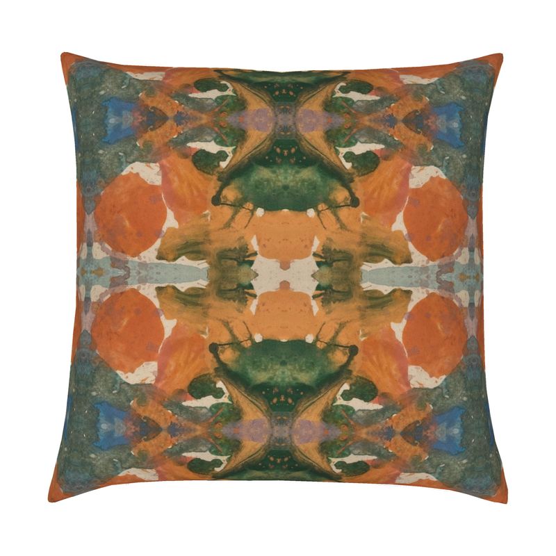 Green Ink Blot Pillow