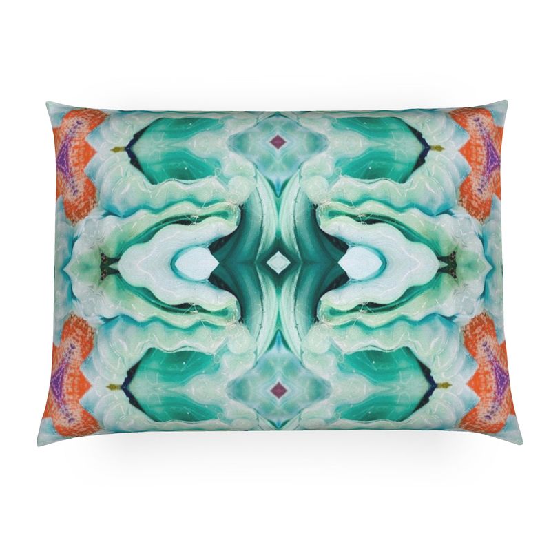 Teal Wave Lumbar Pillow