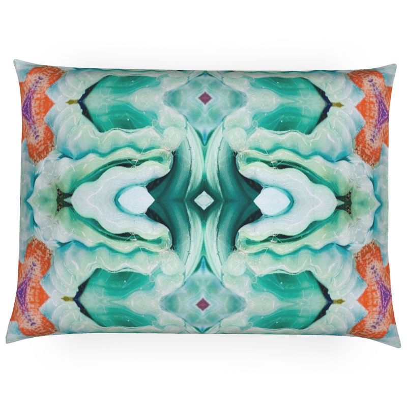 Teal Wave Lumbar Pillow
