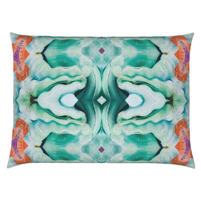 Teal Wave Lumbar Pillow