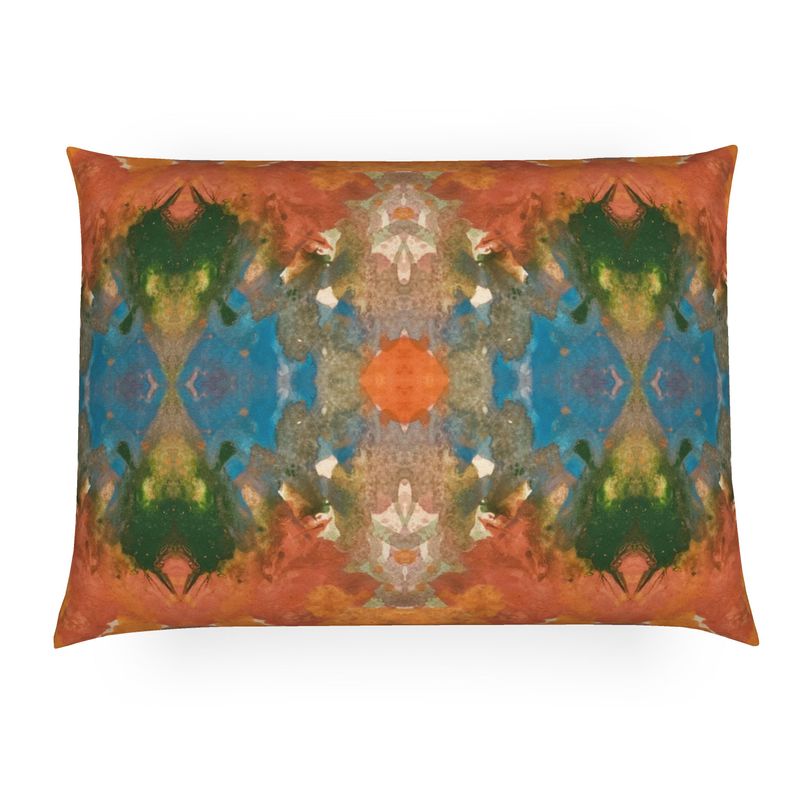 Orange Sunburst Lumbar Pillow