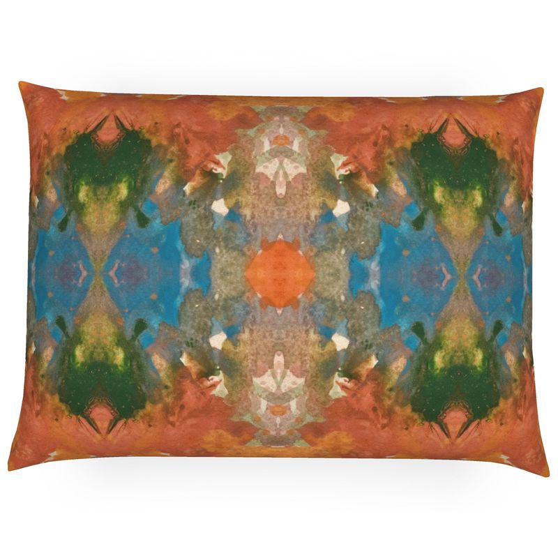 Orange Sunburst Lumbar Pillow