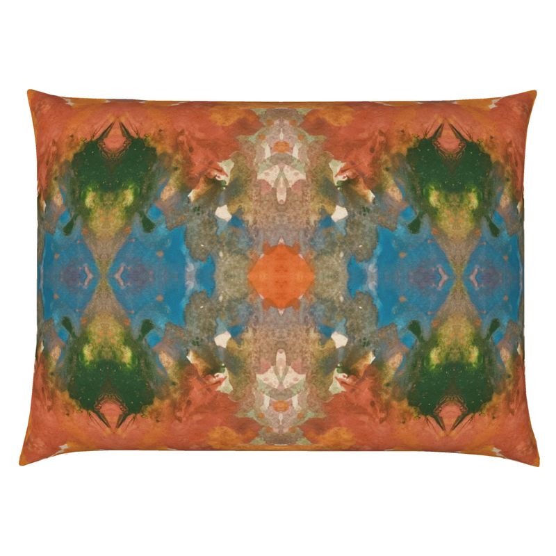Orange Sunburst Lumbar Pillow